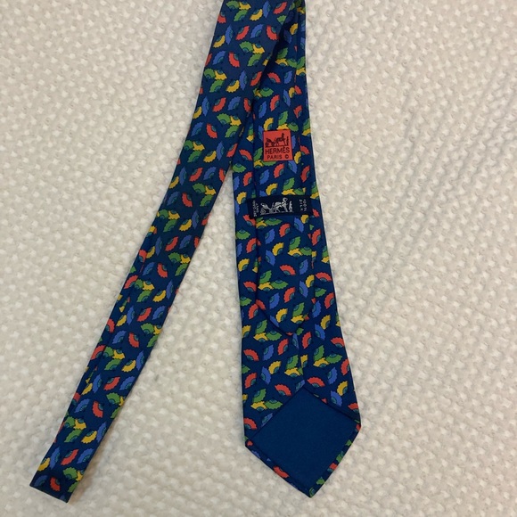 Vintage Hermes Japanese Fans Print Silk Tie - Picture 2 of 4